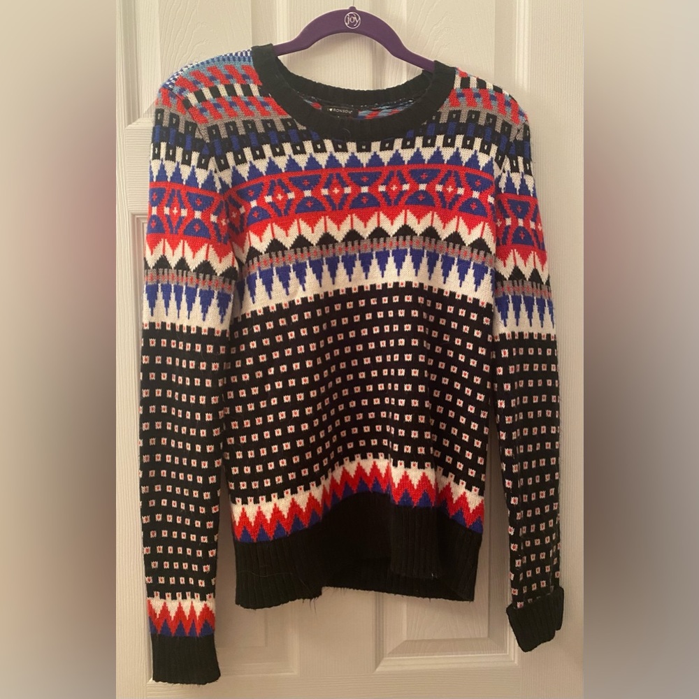 I Heart Ronson Fair Isle Crewneck Sweater